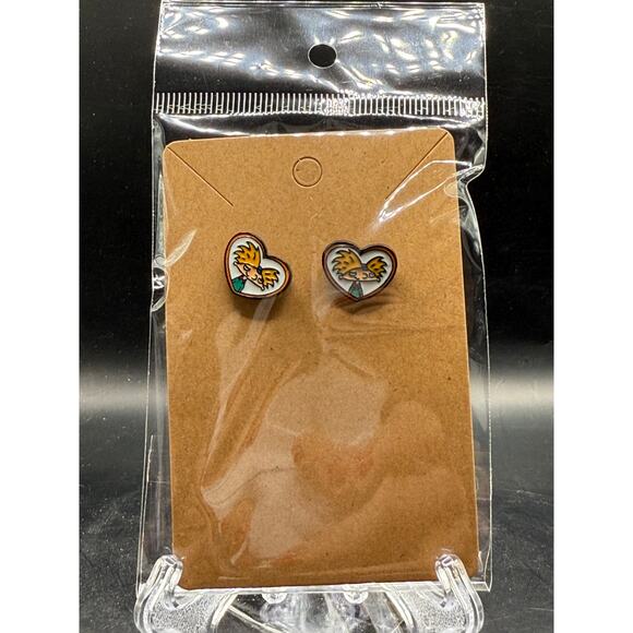 Hey Arnold Nickelodeon Retro 90's Stud Earrings Y2K - Picture 2 of 2